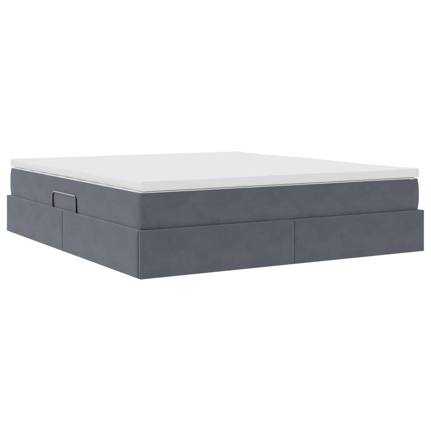 Letto con contenitore e materasso Grigio scuro 180 x 200 cm