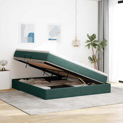 Letto con contenitore e materasso Verde Scuro 180 x 200 cm | homemem39