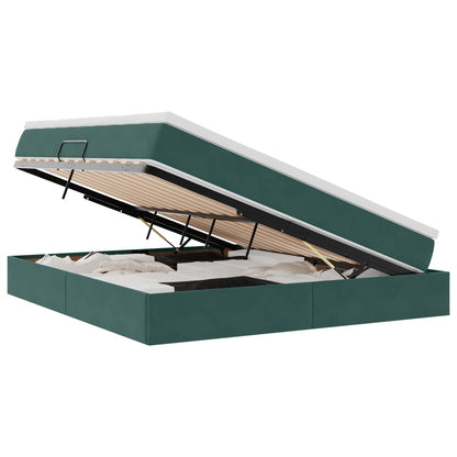 Letto con contenitore e materasso Verde Scuro 180 x 200 cm | homemem39
