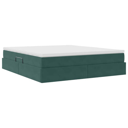 Letto con contenitore e materasso Verde Scuro 180 x 200 cm | homemem39