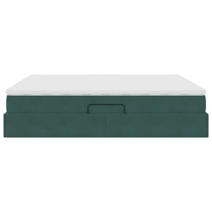 Letto con contenitore e materasso Verde Scuro 180 x 200 cm | homemem39
