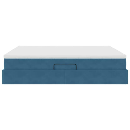 Letto con contenitore e materasso Blu Scuro 180 x 200 cm | homemem39
