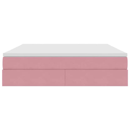 Letto con contenitore e materasso Rosa 180 x 200 cm Velluto | homemem39