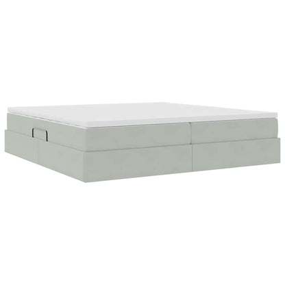 Letto con contenitore e materasso Grigio chiaro 200 x 200 cm | homemem39