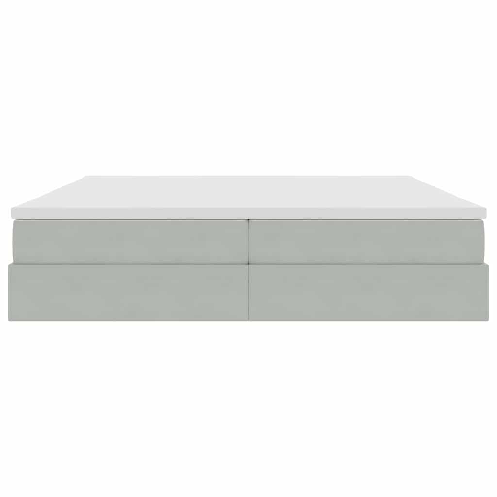 Letto con contenitore e materasso Grigio chiaro 200 x 200 cm | homemem39