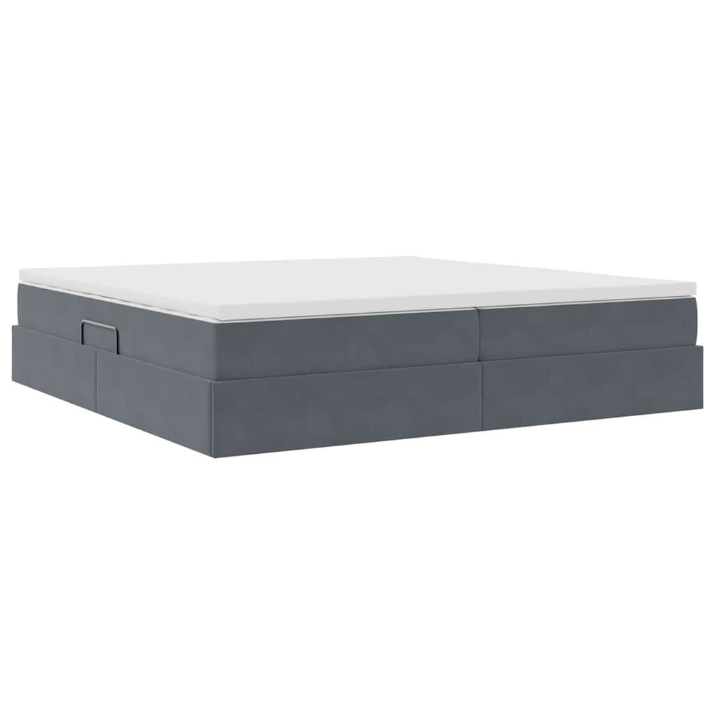 Letto con contenitore e materasso Grigio scuro 200 x 200 cm | homemem39