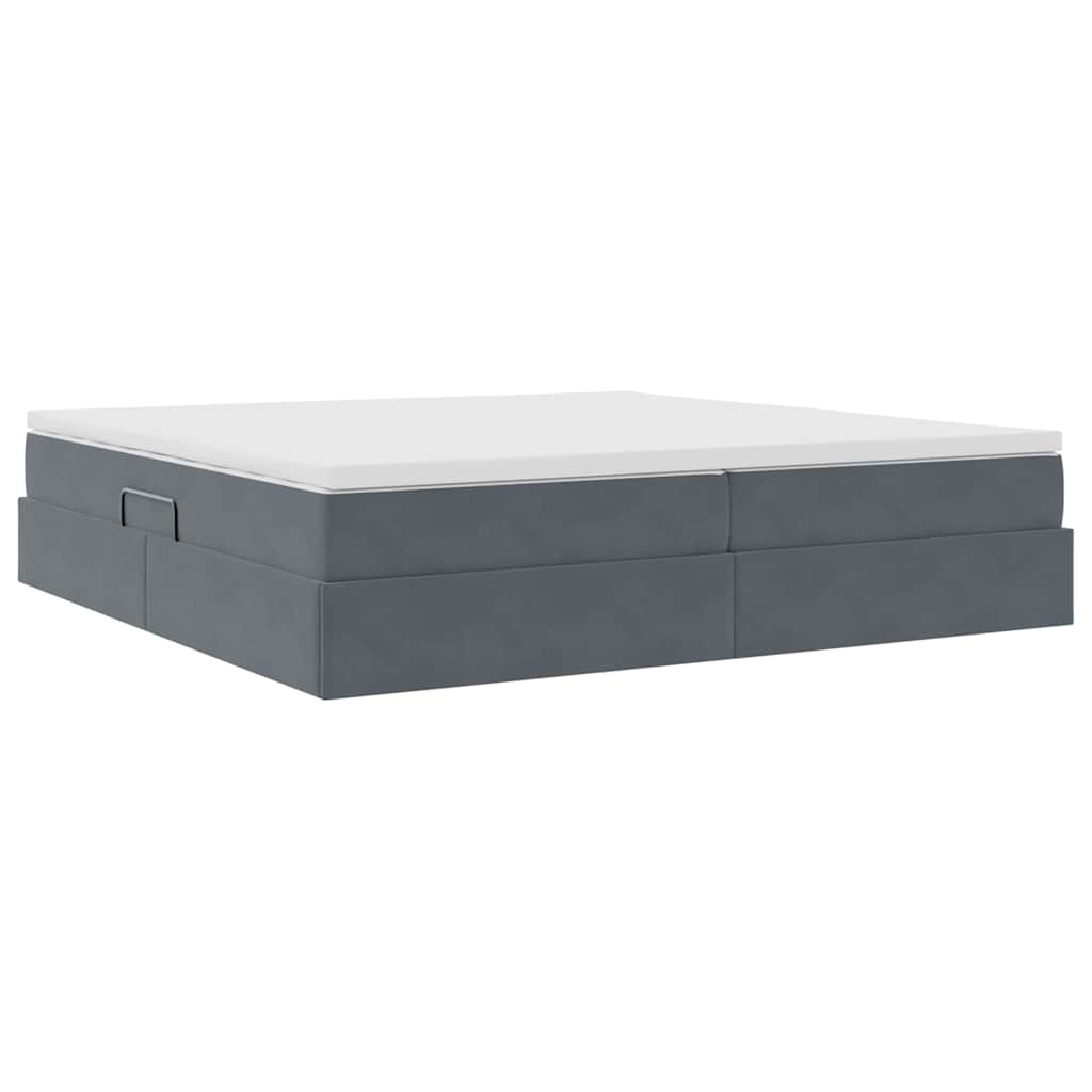 Letto con contenitore e materasso Grigio scuro 200 x 200 cm | homemem39