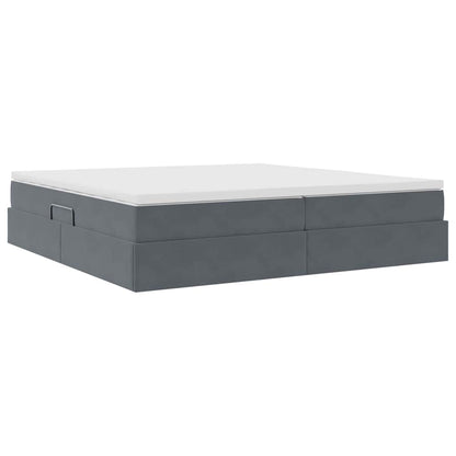 Letto con contenitore e materasso Grigio scuro 200 x 200 cm | homemem39