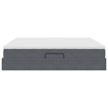 Letto con contenitore e materasso Grigio scuro 200 x 200 cm | homemem39