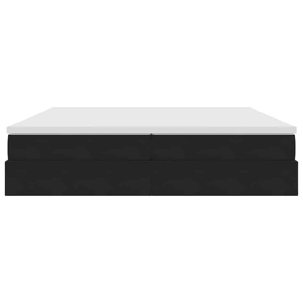 Letto con contenitore e materasso Nero 200 x 200 cm Velluto | homemem39