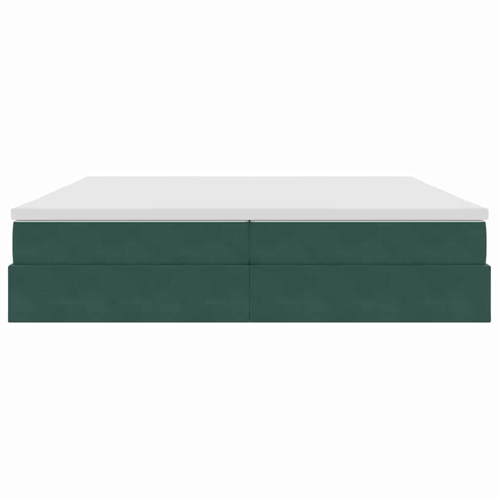 Letto con contenitore e materasso Verde Scuro 200 x 200 cm | homemem39