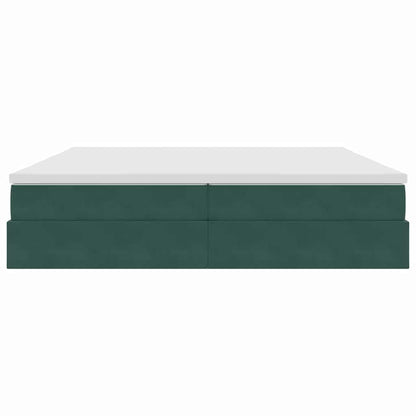 Letto con contenitore e materasso Verde Scuro 200 x 200 cm | homemem39