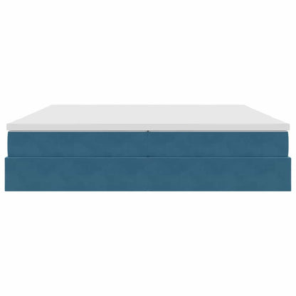 Letto con contenitore e materasso Blu Scuro 200 x 200 cm | homemem39