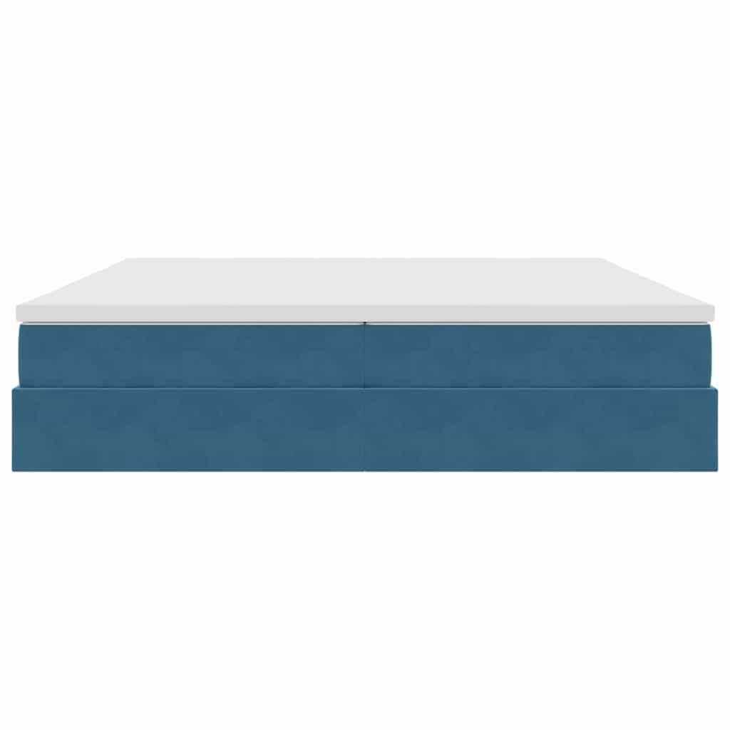 Letto con contenitore e materasso Blu Scuro 200 x 200 cm