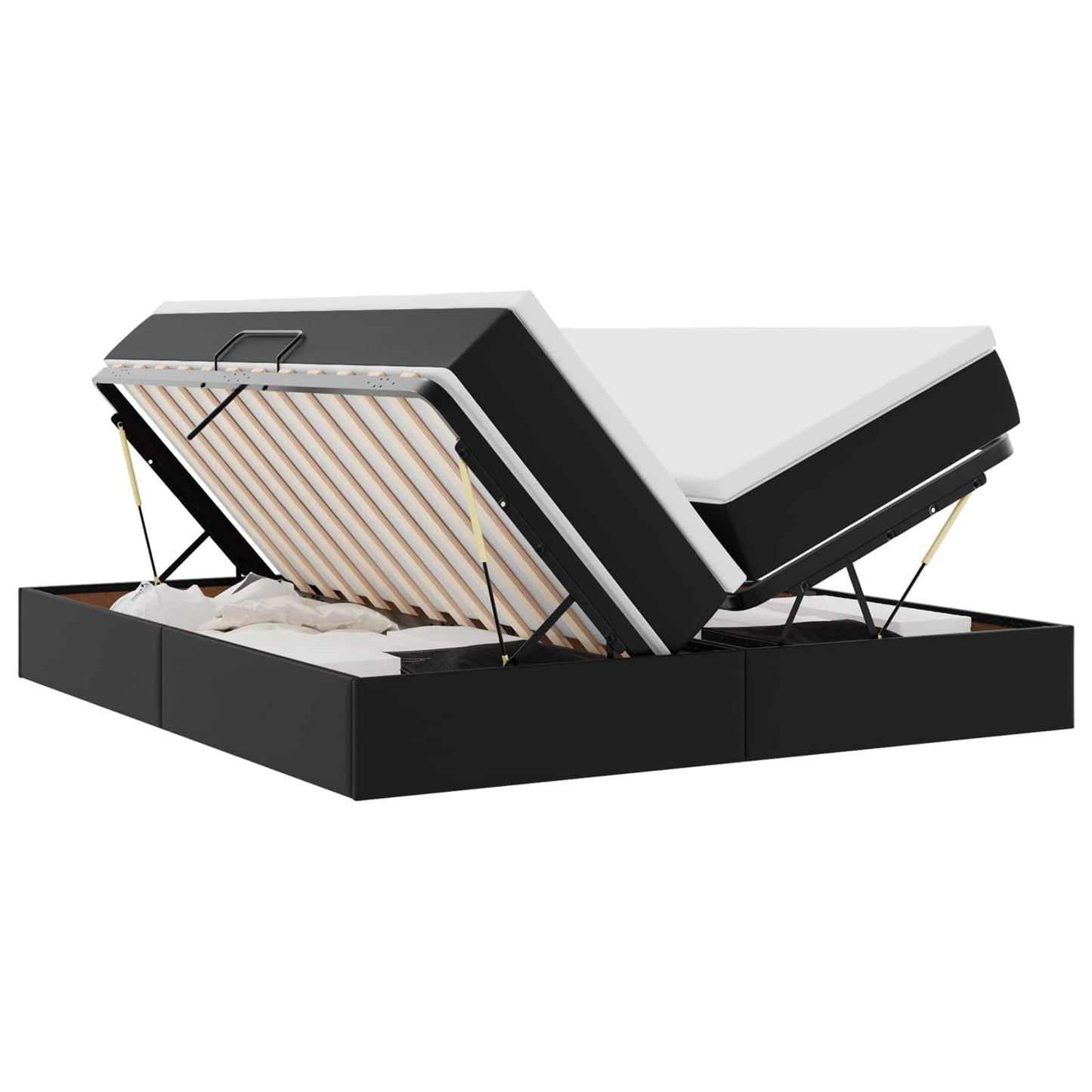 Letto con contenitore e materasso Nero 180 x 200 cm | homemem39