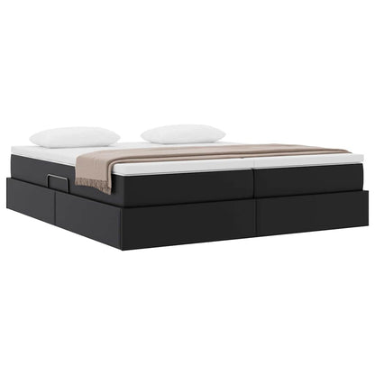 Letto con contenitore e materasso Nero 180 x 200 cm | homemem39