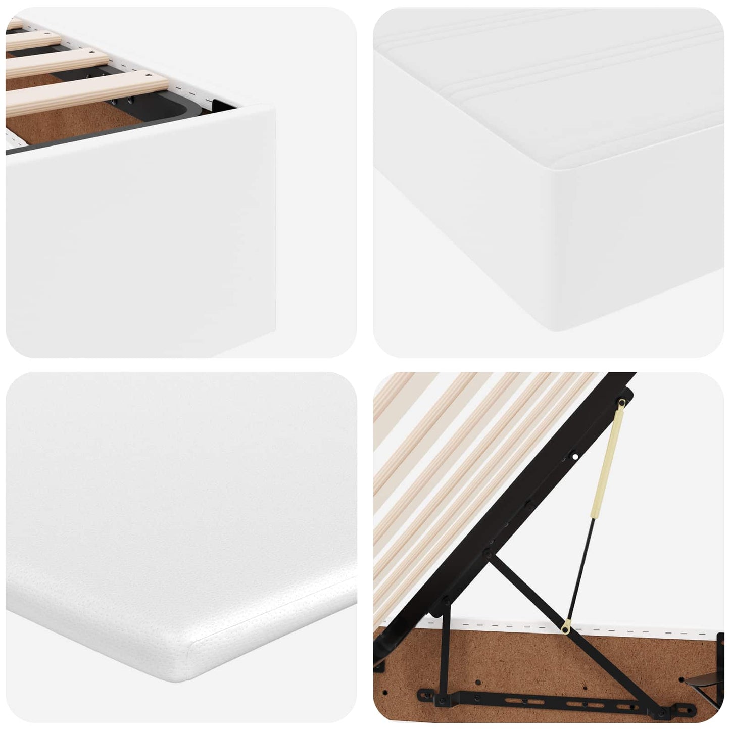 Letto con contenitore e materasso Bianco 180 x 200 cm
