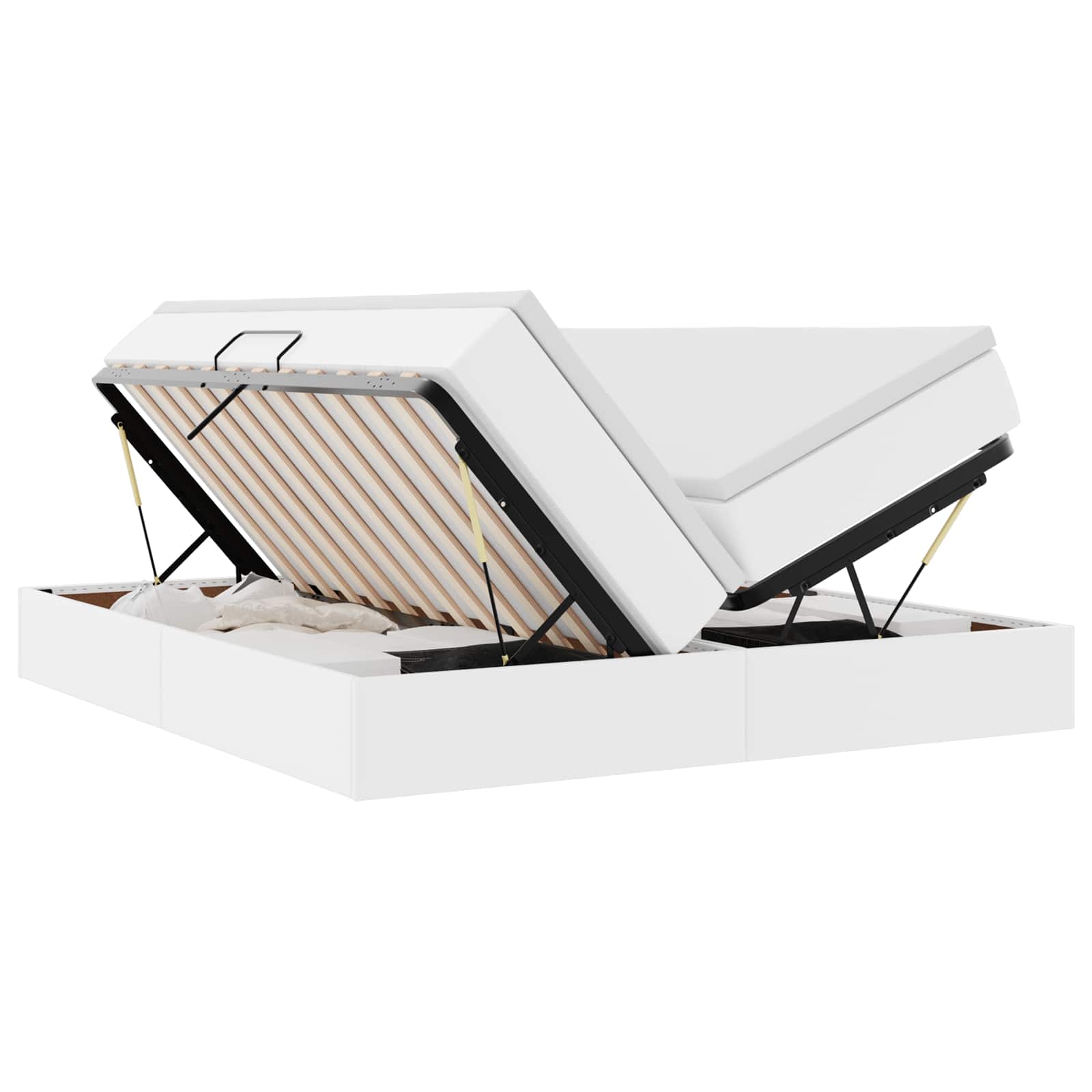 Letto con contenitore e materasso Bianco 180 x 200 cm | homemem39