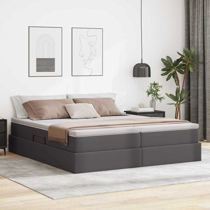 Letto con contenitore e materasso Grigio 180 x 200 cm