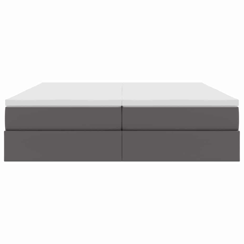 Letto con contenitore e materasso Grigio 180 x 200 cm