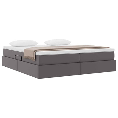 Letto con contenitore e materasso Grigio 180 x 200 cm