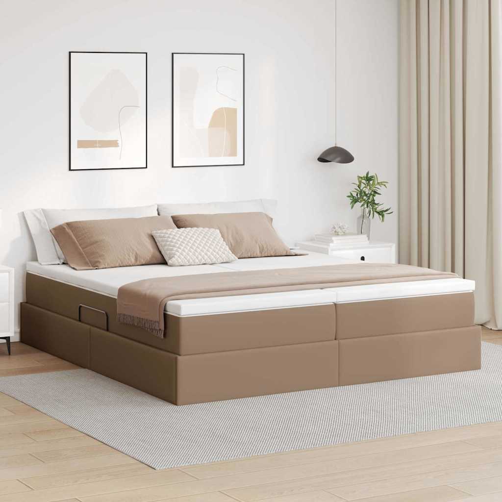 Letto con contenitore e materasso Cappuccino 180 x 200 cm | homemem39