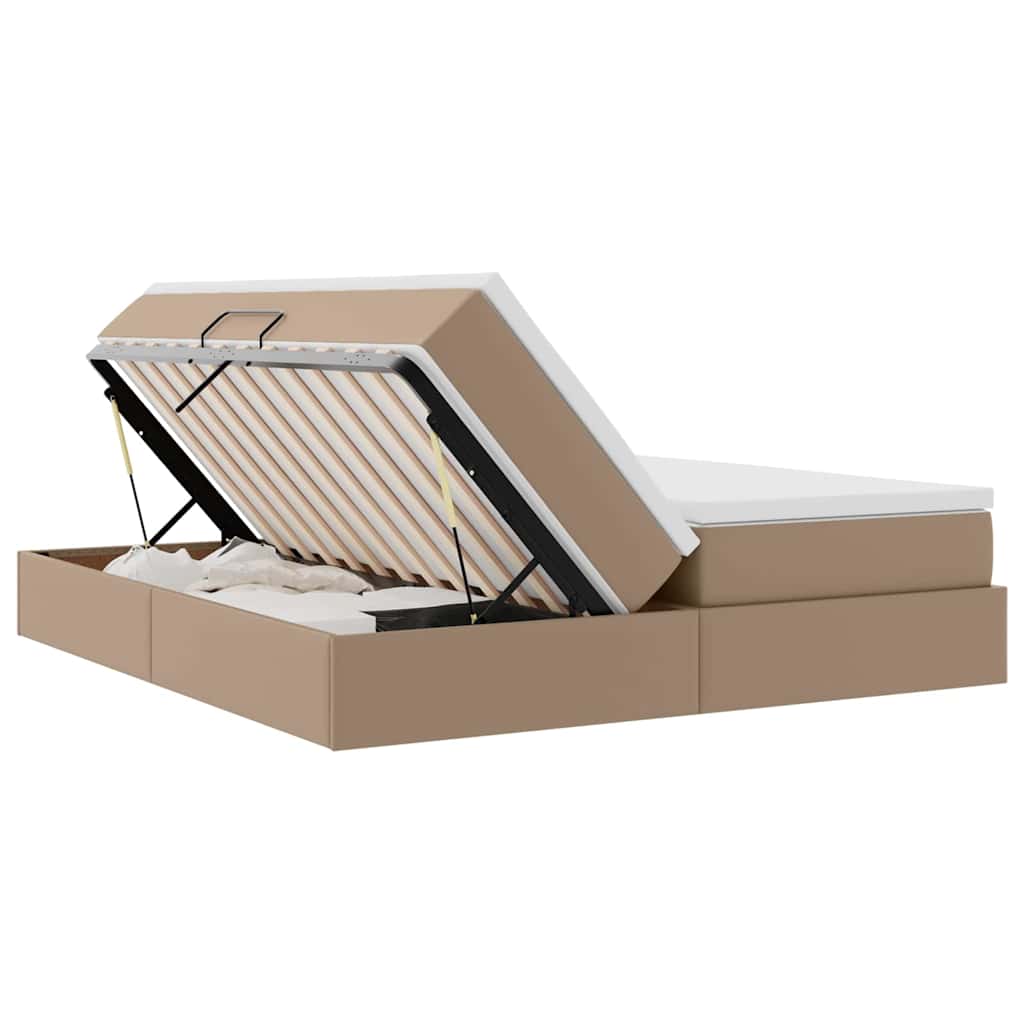 Letto con contenitore e materasso Cappuccino 180 x 200 cm | homemem39
