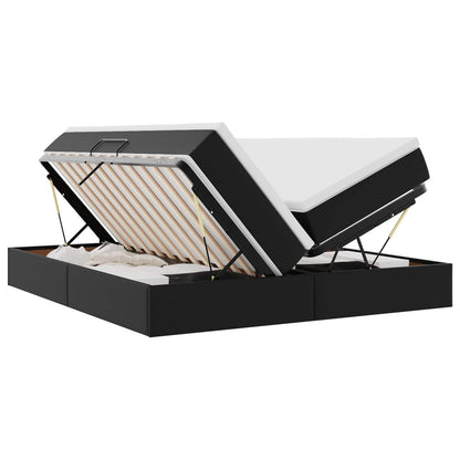Letto con contenitore e materasso Nero 200 x 200 cm | homemem39