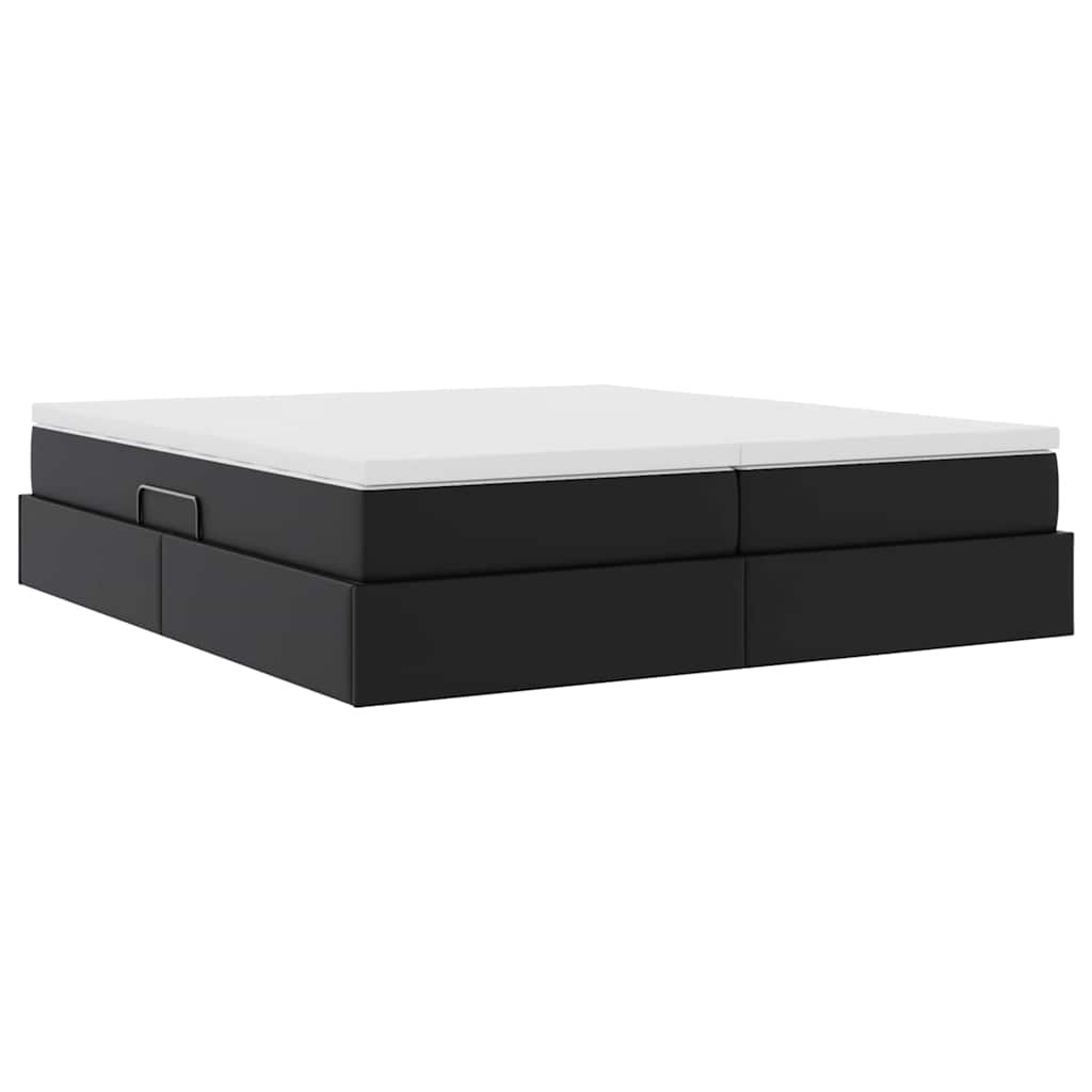 Letto con contenitore e materasso Nero 200 x 200 cm | homemem39
