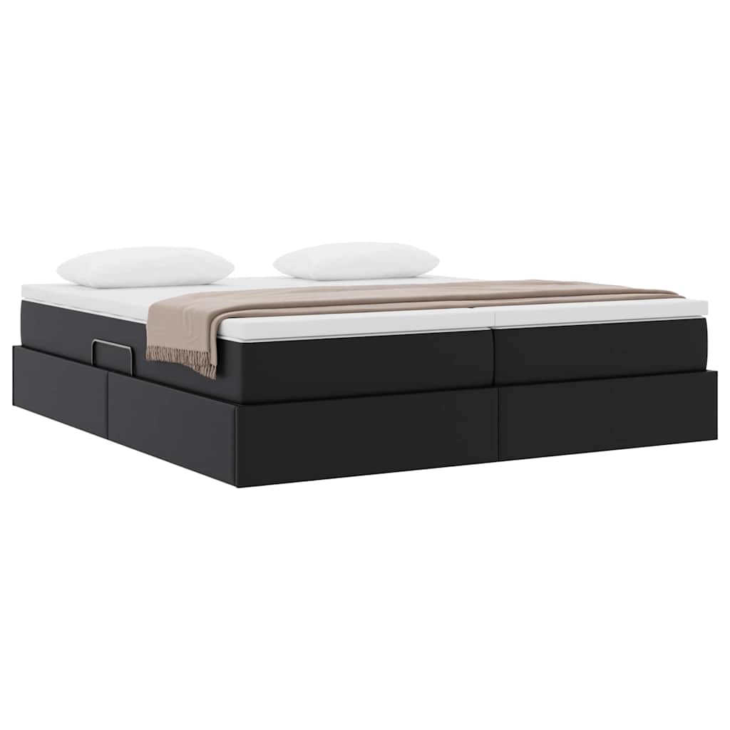 Letto con contenitore e materasso Nero 200 x 200 cm | homemem39