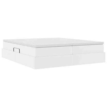 Letto con contenitore e materasso Bianco 200 x 200 cm