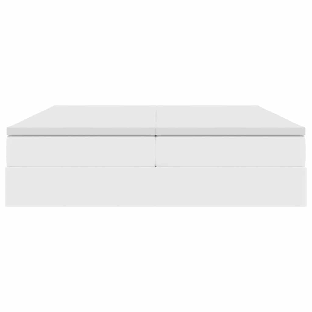 Letto con contenitore e materasso Bianco 200 x 200 cm