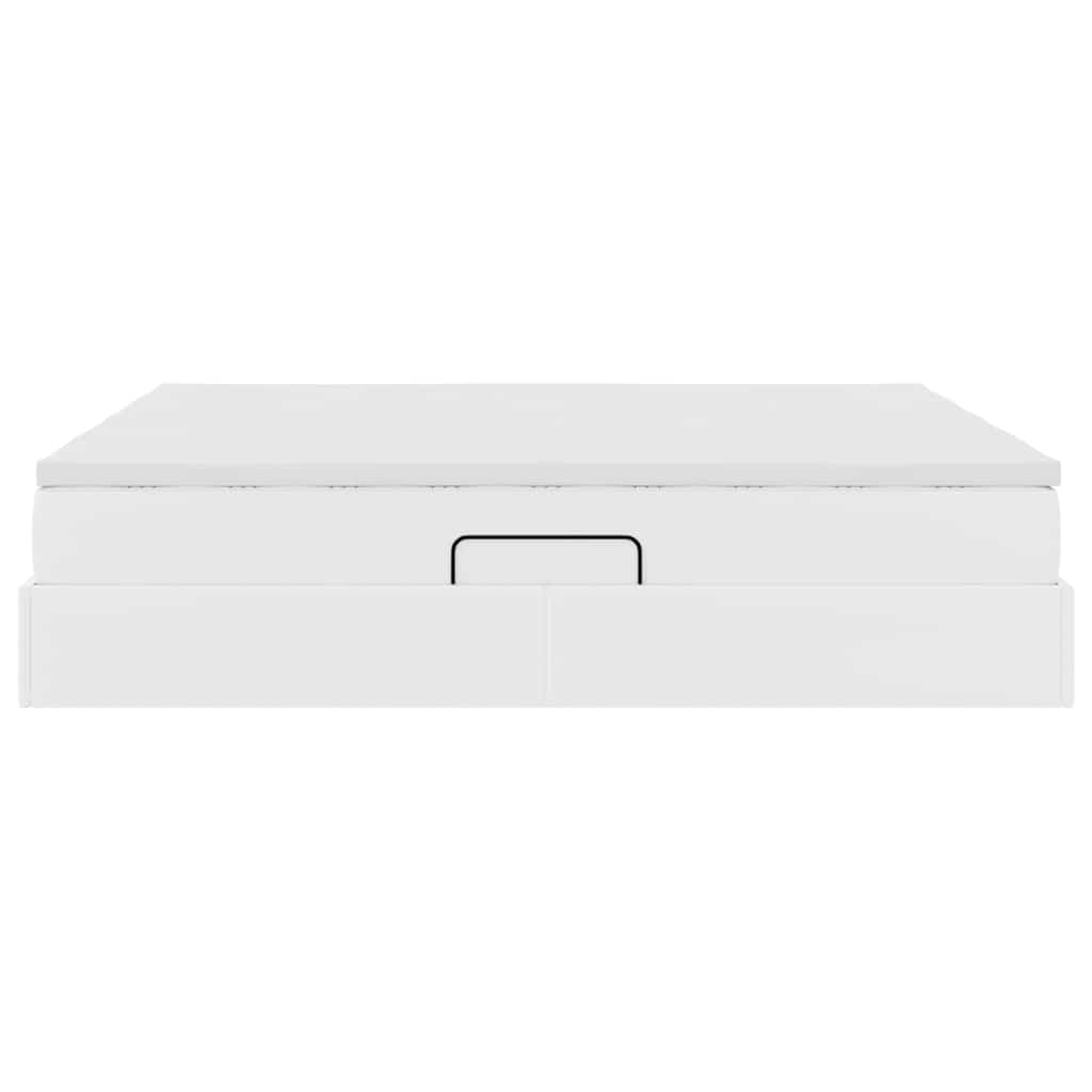 Letto con contenitore e materasso Bianco 200 x 200 cm | homemem39
