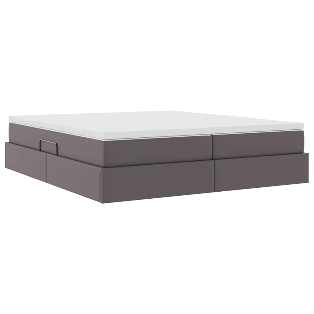 Letto con contenitore e materasso Grigio 200 x 200 cm | homemem39