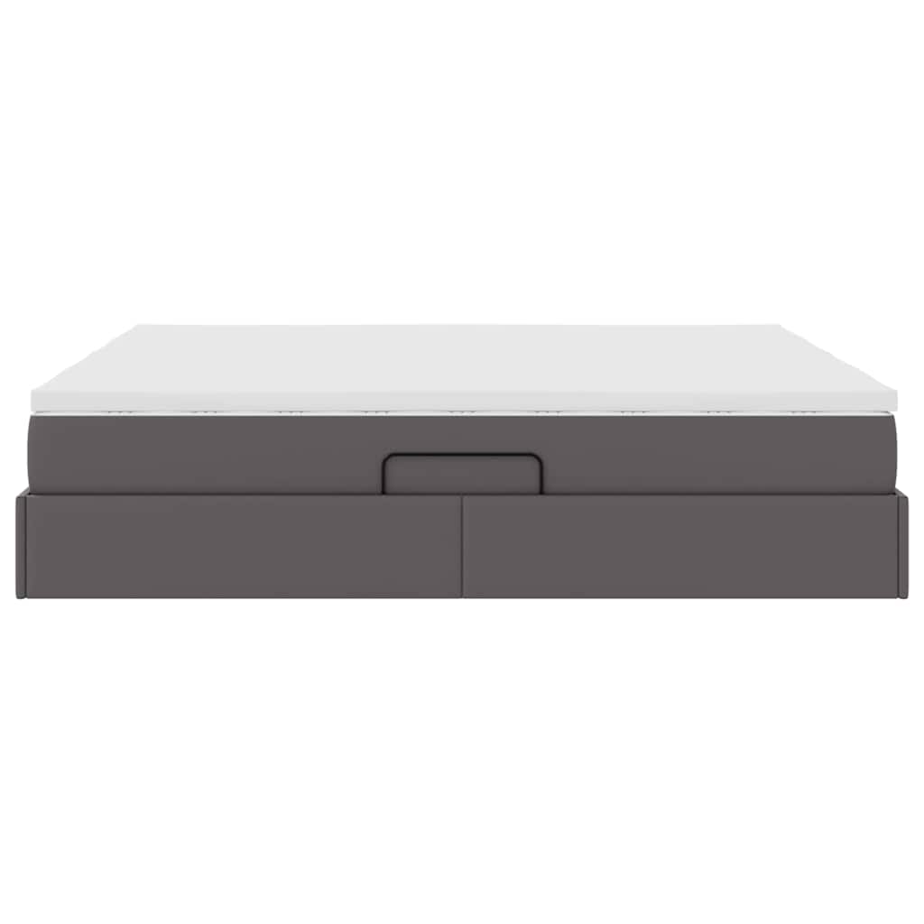 Letto con contenitore e materasso Grigio 200 x 200 cm | homemem39