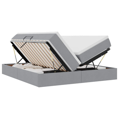 Letto con contenitore e materasso Grigio chiaro 180 x 200 cm