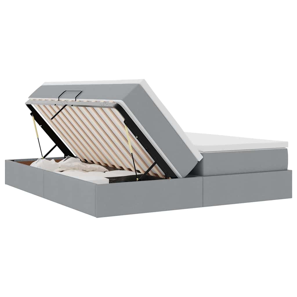Letto con contenitore e materasso Grigio chiaro 180 x 200 cm | homemem39