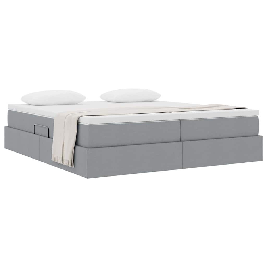Letto con contenitore e materasso Grigio chiaro 180 x 200 cm | homemem39