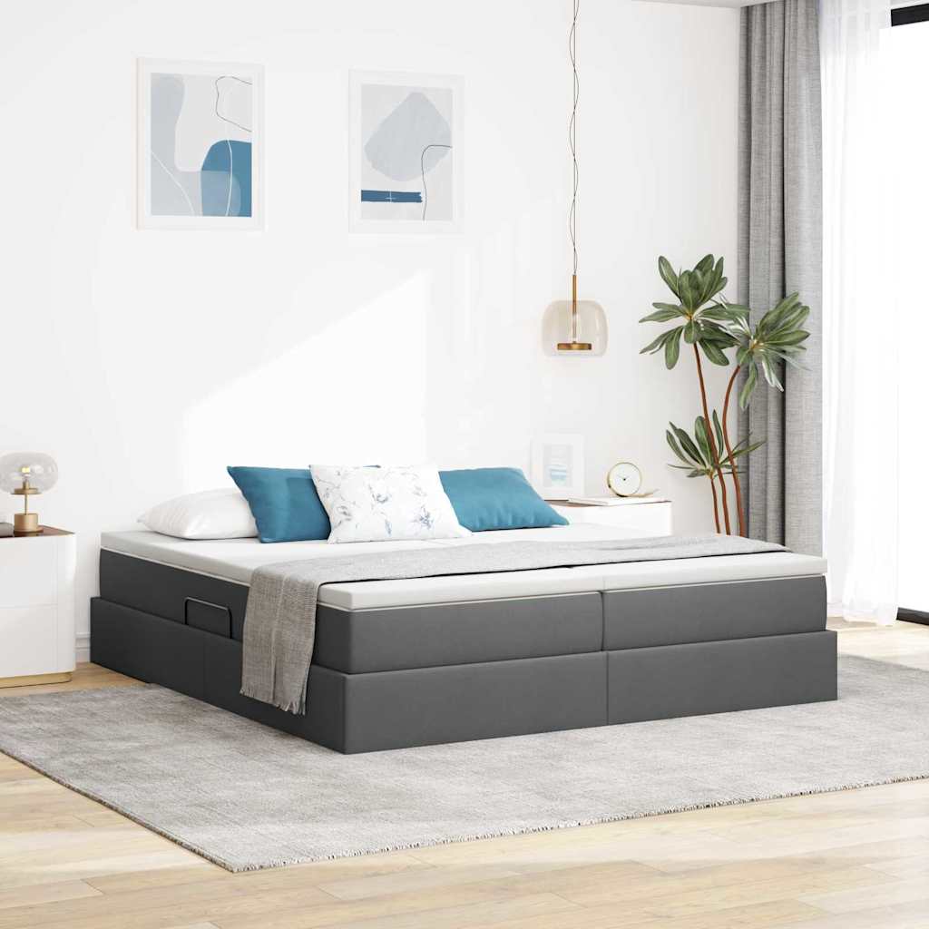 Letto con contenitore e materasso Grigio scuro 180 x 200 cm | homemem39