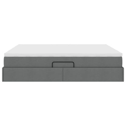 Letto con contenitore e materasso Grigio scuro 180 x 200 cm