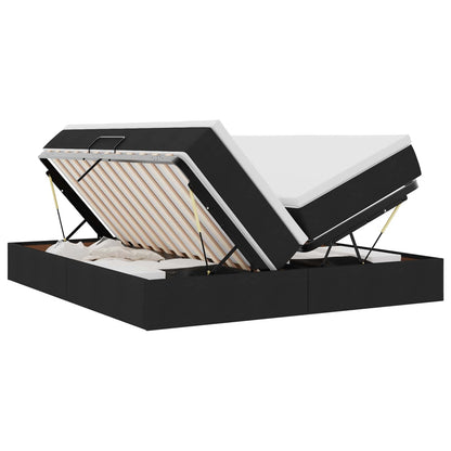 Letto con contenitore e materasso Nero 180 x 200 cm Poliestere | homemem39