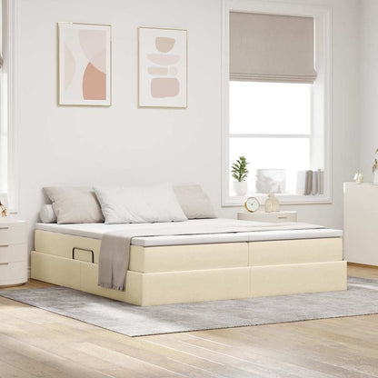 Letto con contenitore e materasso Crema 180 x 200 cm Poliestere | homemem39