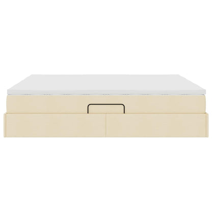 Letto con contenitore e materasso Crema 180 x 200 cm Poliestere