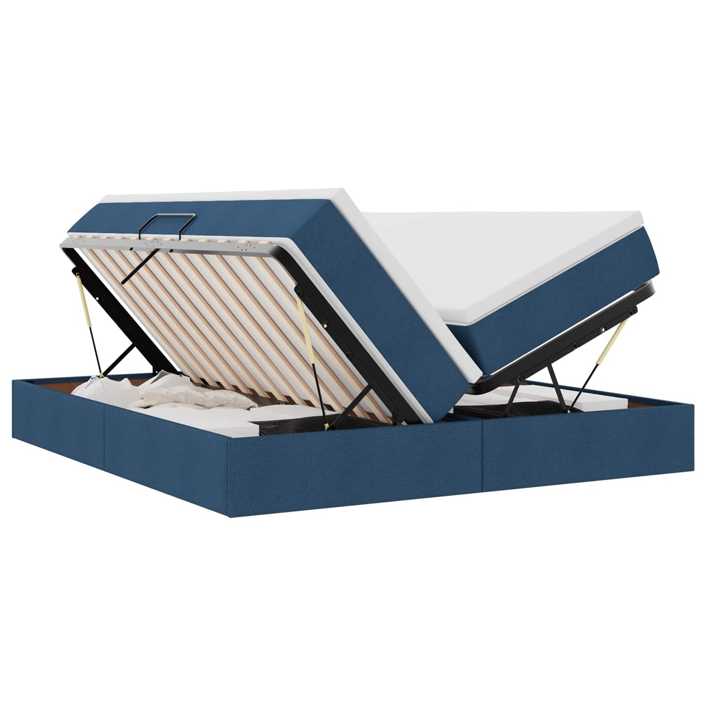 Letto con contenitore e materasso Blu 180 x 200 cm Poliestere | homemem39