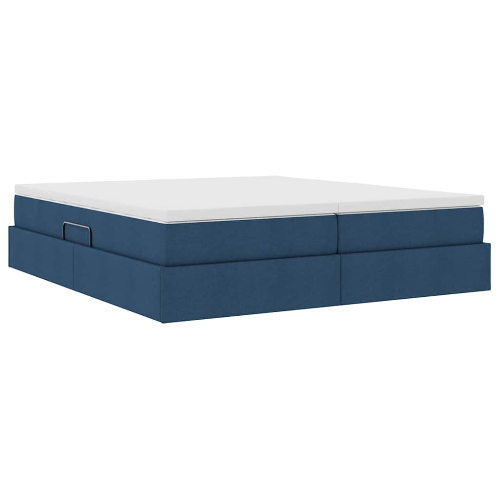 Letto con contenitore e materasso Blu 180 x 200 cm Poliestere | homemem39