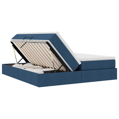 Letto con contenitore e materasso Blu 180 x 200 cm Poliestere | homemem39