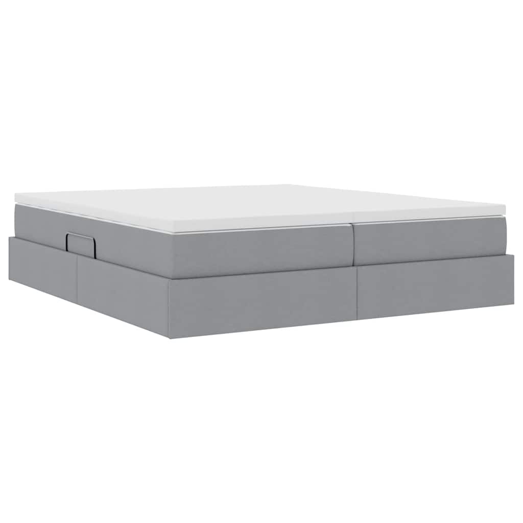 Letto con contenitore e materasso Grigio chiaro 200 x 200 cm | homemem39