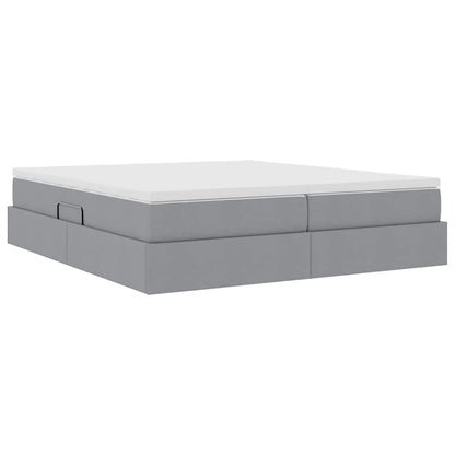 Letto con contenitore e materasso Grigio chiaro 200 x 200 cm | homemem39