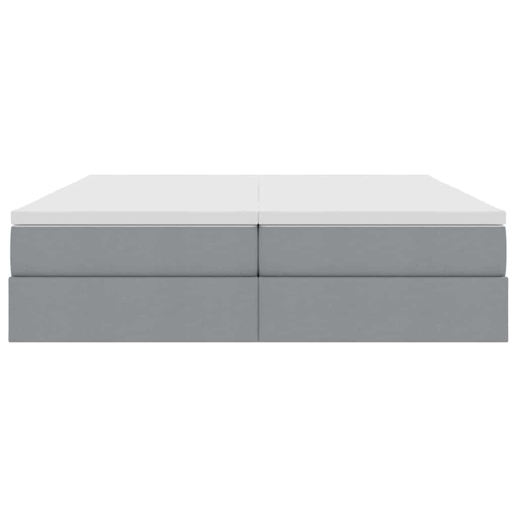 Letto con contenitore e materasso Grigio chiaro 200 x 200 cm | homemem39