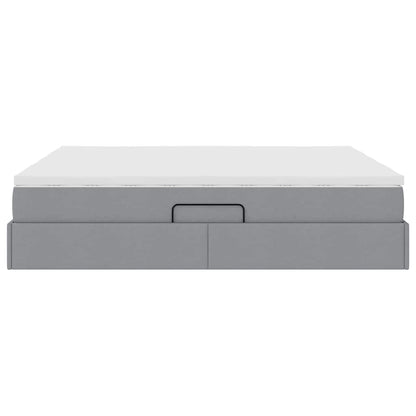 Letto con contenitore e materasso Grigio chiaro 200 x 200 cm | homemem39
